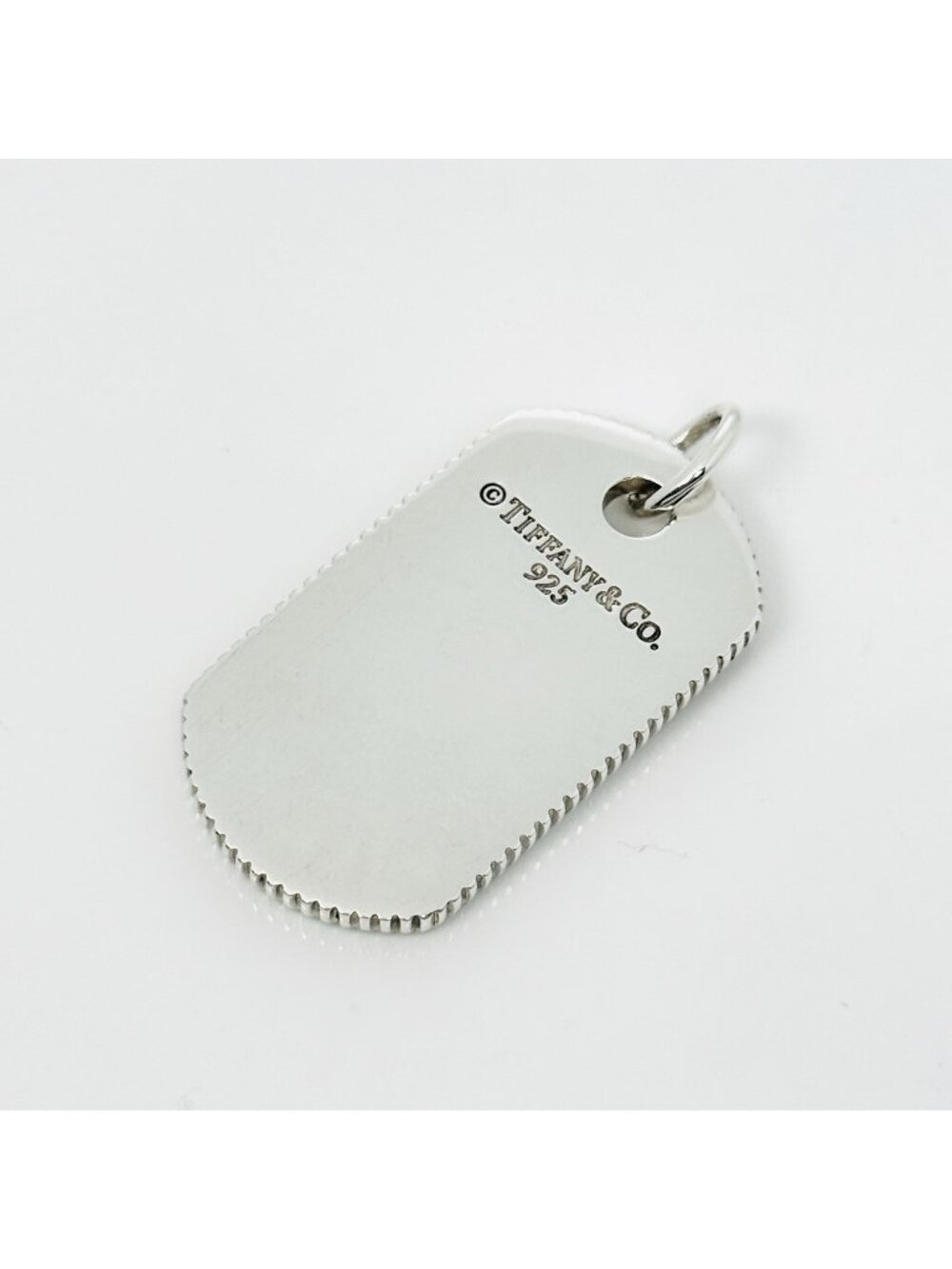 Tiffany & Co Mens Coin Edge ID Dog Tag Pendant